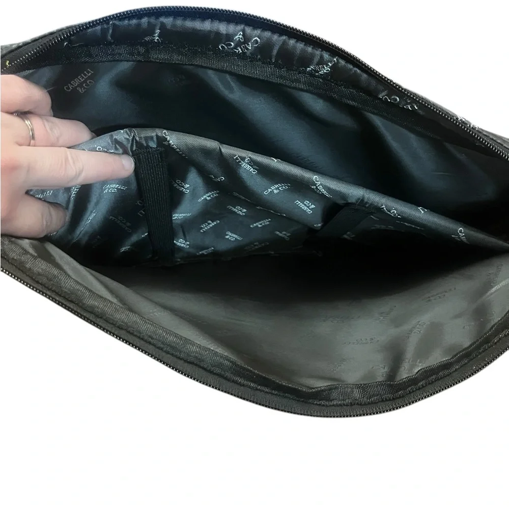 Silver and black Cabrelli & CO. inner laptop case